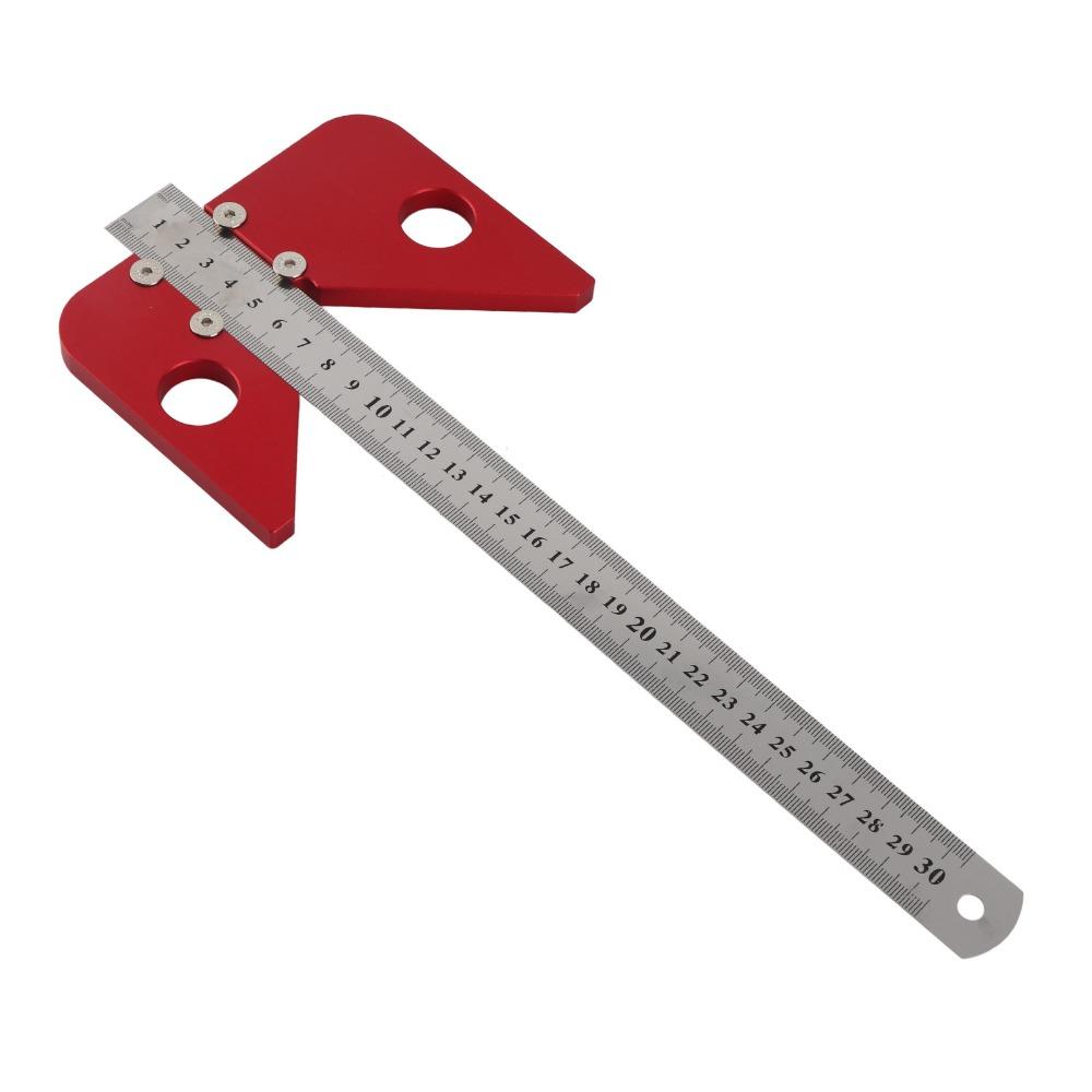 45/90 Grad Mittelpunktsucher Werkzeug Aluminiumlegierung Mittelpunkt Anreißer Holzbearbeitung Anriss und Markierung