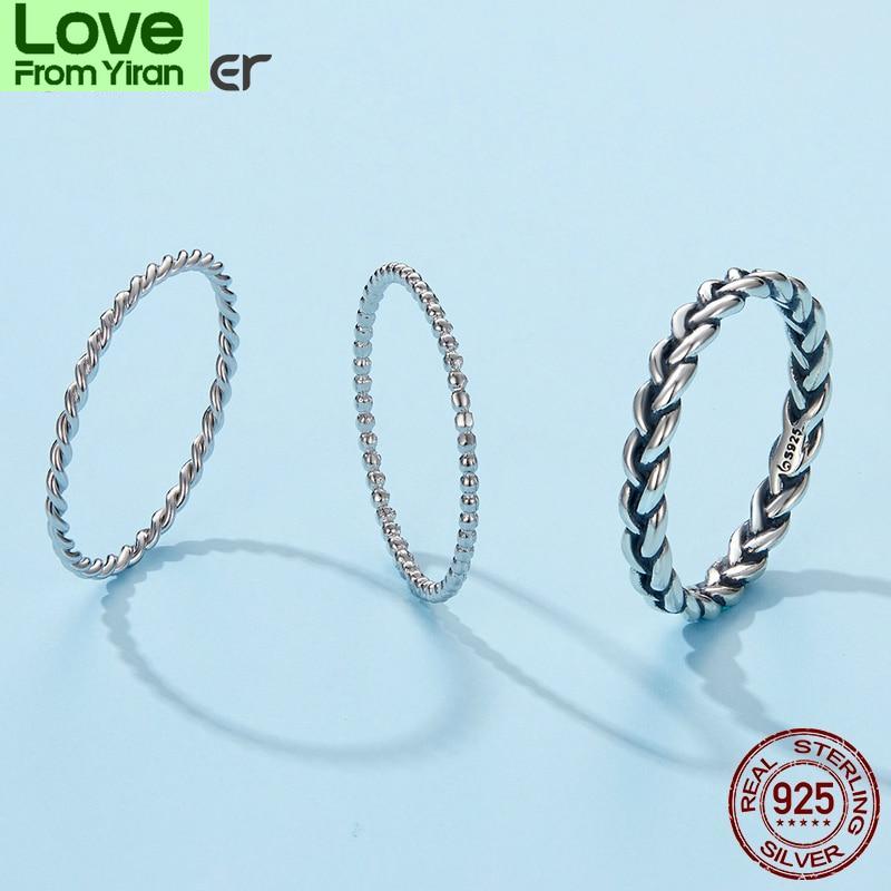Tone Braided Texture Twisted Fashionable Eternity Band Stackable Rings Fine JewelryFashion Jewelry