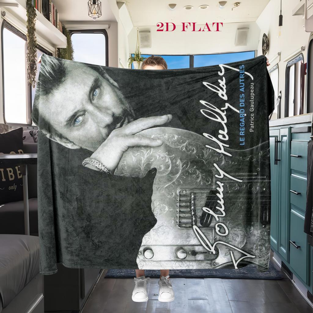 Johnny Hallyday: Life Death blanket blanket Soft and comfortable bedroom Nap Blanket Digital printing