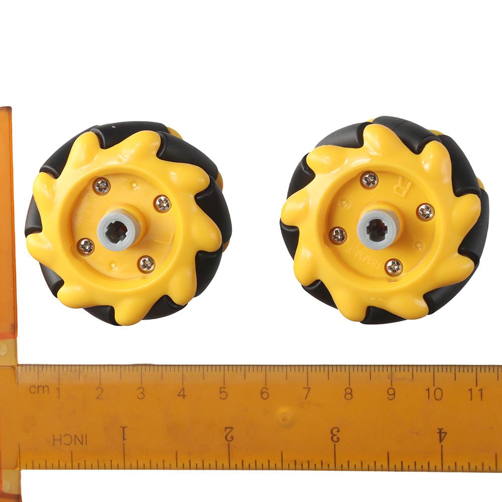 1Pc Useful Plastic Mecanum Wheel Yellow 48mm Omni-Directional Wheel DIY Toy Components for TT Motor Arduino DIY Robot Car
