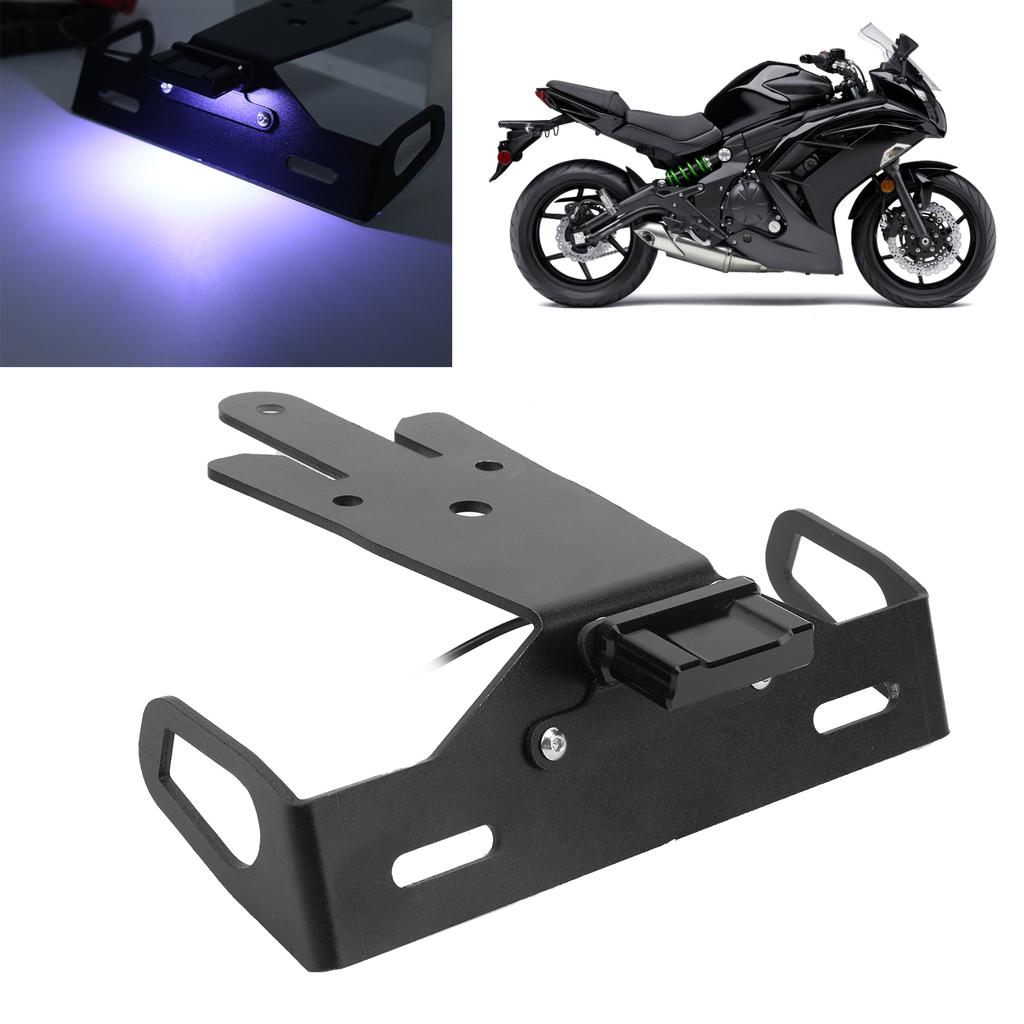 Motorcycle License Plate Mount Holder with LED Light Fit for Kawaski ER‑6N F 2012‑2015
