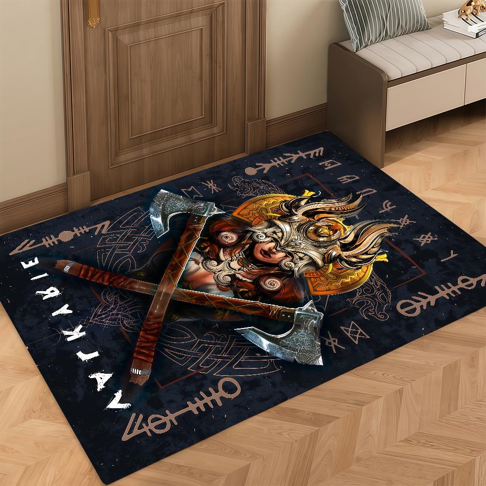 Axe Door Mat Bedside Entrance Bath Floor Decoration Corridor Door Cool V-Valkyrie Mat Carpet Living Room Battle Balcony