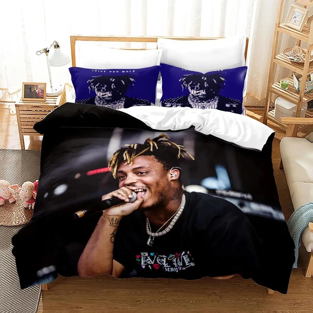 New Juice Wrld Bedding Set Single Twin Full Queen King Size Stars Juice Wrld Bed Set Aldult Boys Bedroom Duvetcover Sets 3D 018