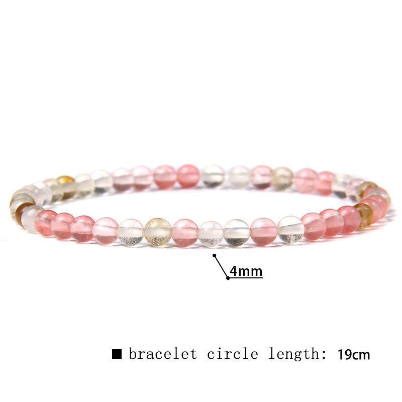4mm Natural Agate Mini Energy Bracelet Women's Glossy Beads Semi-Precious Pulsera Jewellery Bracelet Bracelet