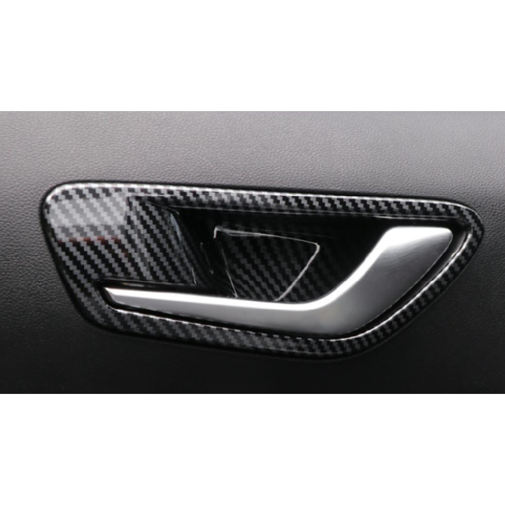 Carbon Fiber Interior Door Handle Frame Cover Trim For  Hyundai Tucson 4pcs
