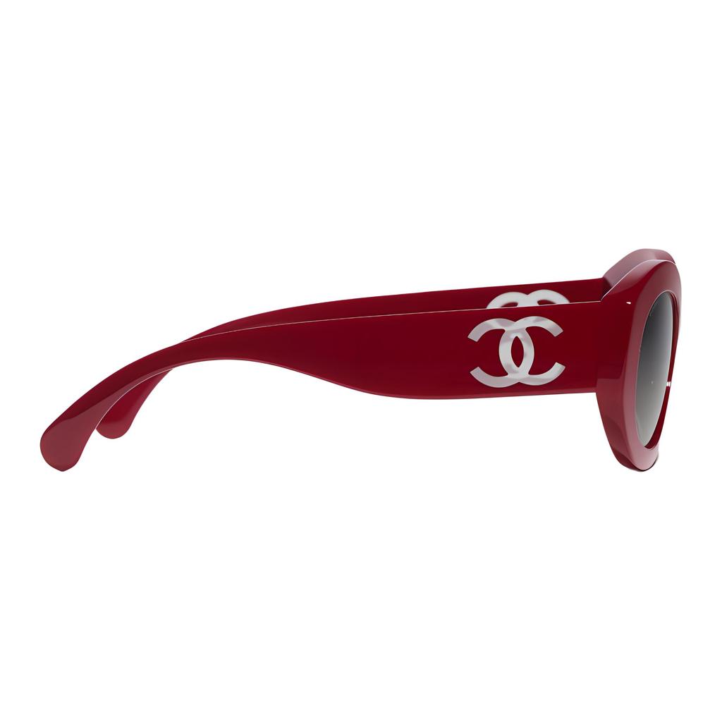 Chanel Logo Irregular Frame Sunglasses Women Sunglasses Red CH5528/175971