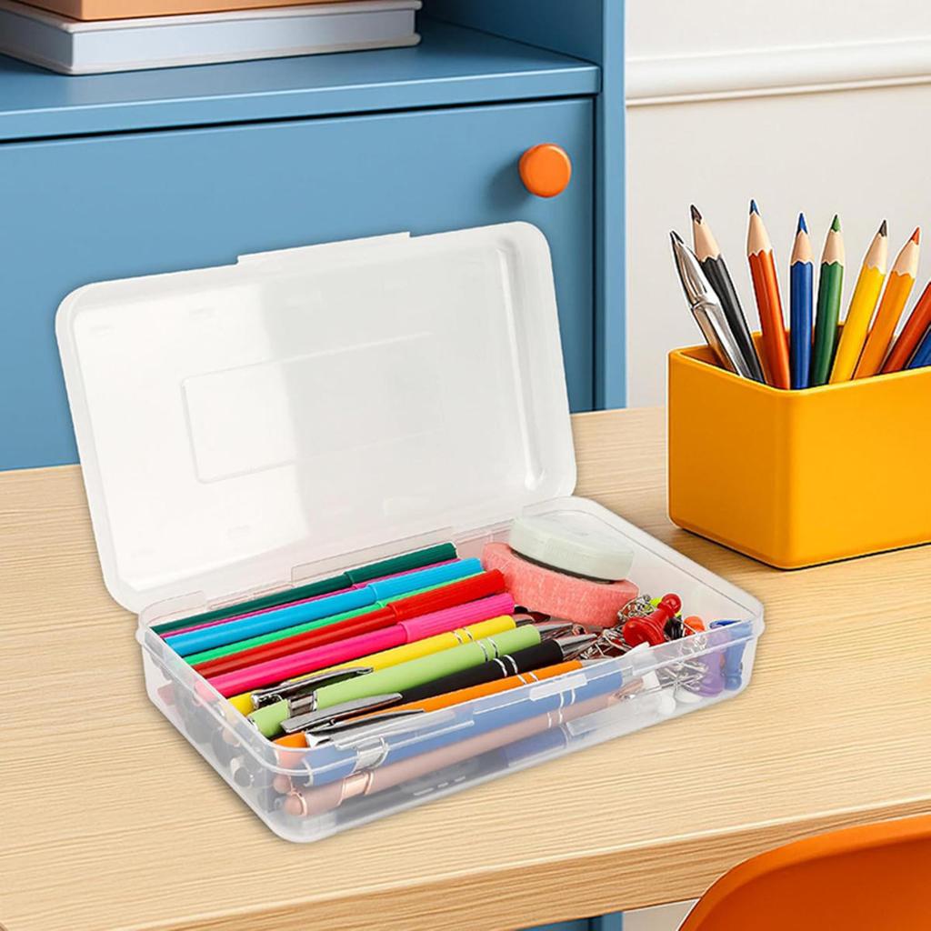 1pc Large Capacity Transparent Pencil Storage Stationery Box Sketching Pencil Case Suitable for Storing Oil Painting Sticks Crayons Watercolor Pens