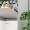 Space-Saving Wooden Shoe Rack, 4 Drop-Down Drawers, 16-24 Pairs, 120x24x81cm, White