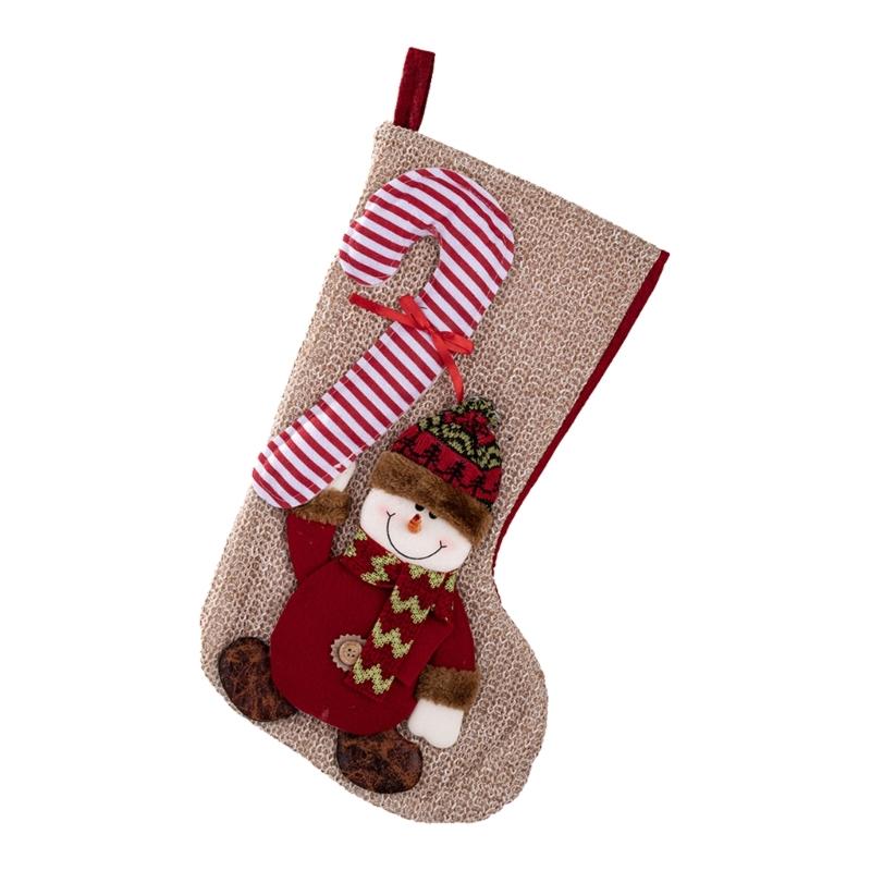 Holiday Stocking Reusable Decorative Sock for Gift Storage Sturdy Materials Christmas Decoration Simple Installation