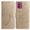 For Motorola Moto G55 5G Case Butterfly Imprinted Wallet Stand PU Leather Flip Phone Cover with Strap