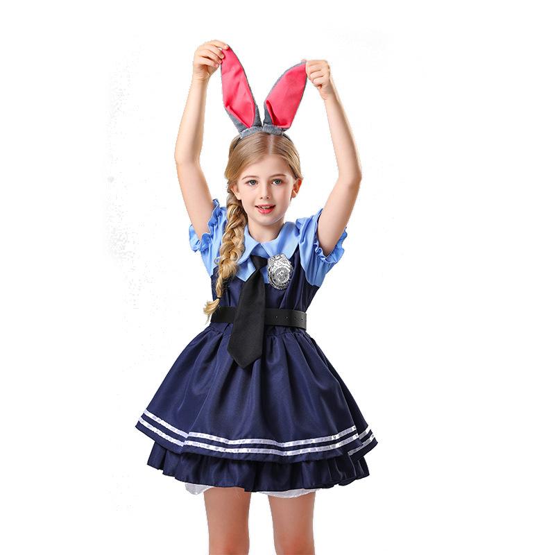 Cosplay Halloween costumes crazy animal city male and female parent-child Judy rabbit police officer cos full set of couples stage costumes
