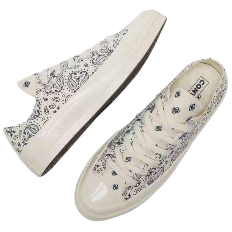Converse 1970s Cashew Flower Series Comfortable Versatile Low Top Canvas Shoes Unisex Sneakers White A15752C