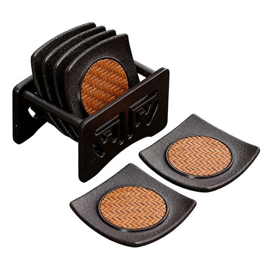 6Pcs Insulated Coasters Heat Insulation Rattan Mat Anti-scalding Non-slip Square Tea Cup Holder Multi-functional