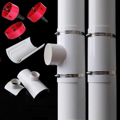 PVC Offener T-Stück Rohrverbindung Reparaturflicken Abflussrohr Adapter Rohrverbinder für Haus Außenbereich Industrielle Sanitärzubehörteile