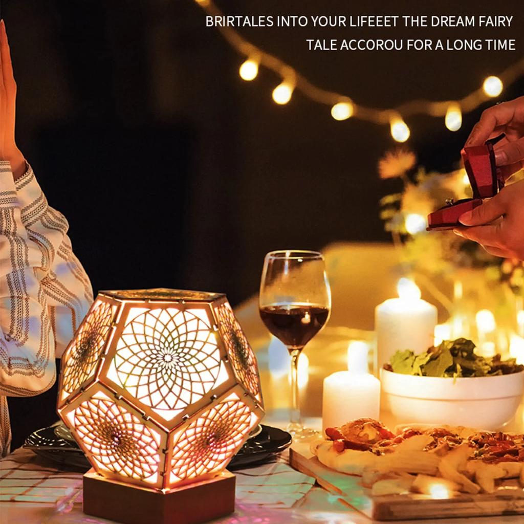 Polar Star Floor Lamp 3D Projection Floor Light with Hollow Design Bohemian Style LED Floor Night Lamp USB Powered for Living