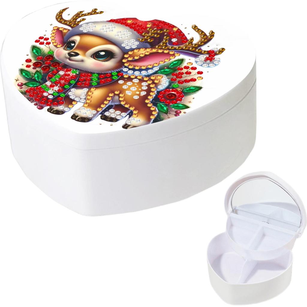 DIY Diamond Painting Handmade Storage Box Partial Drill Crystal Storage Case Kit Heart-Shaped Jewelry Box for Home Decor