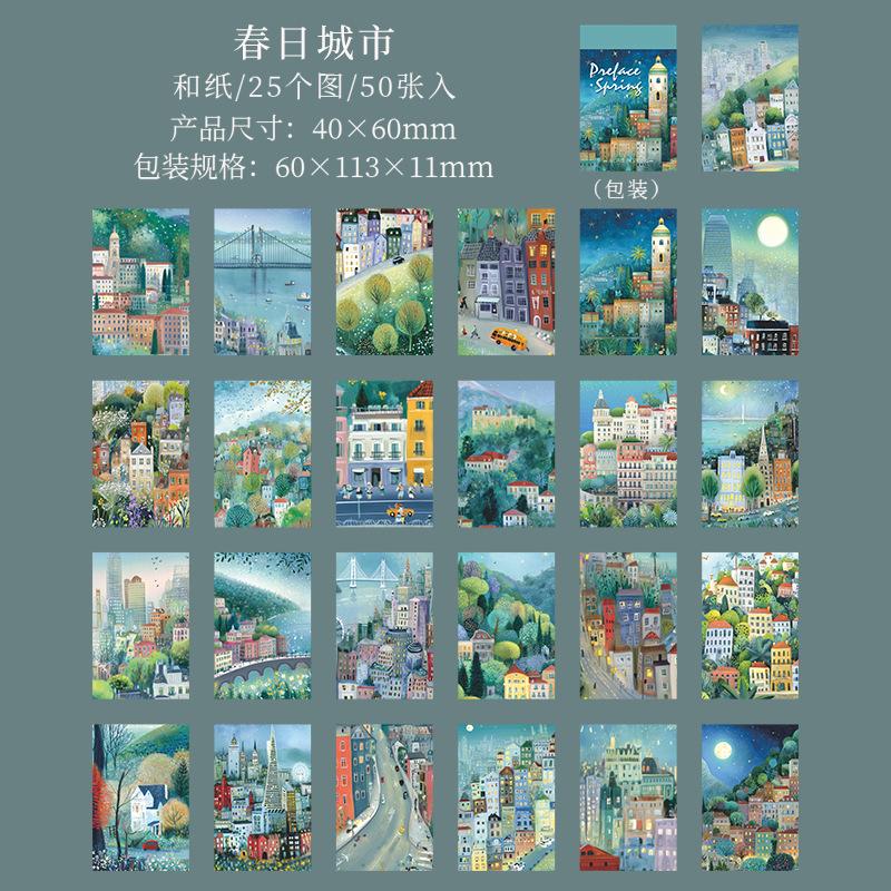 

50pcs/lot Memo Pads Material Paper Preface to Early Spring Junk Journal Scrapbooking Cards Retro Background Decoration Paper