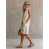 Women's Summer Casual Fashion Single Breasted Sleeveless Shirt Shorts 2-piece Set