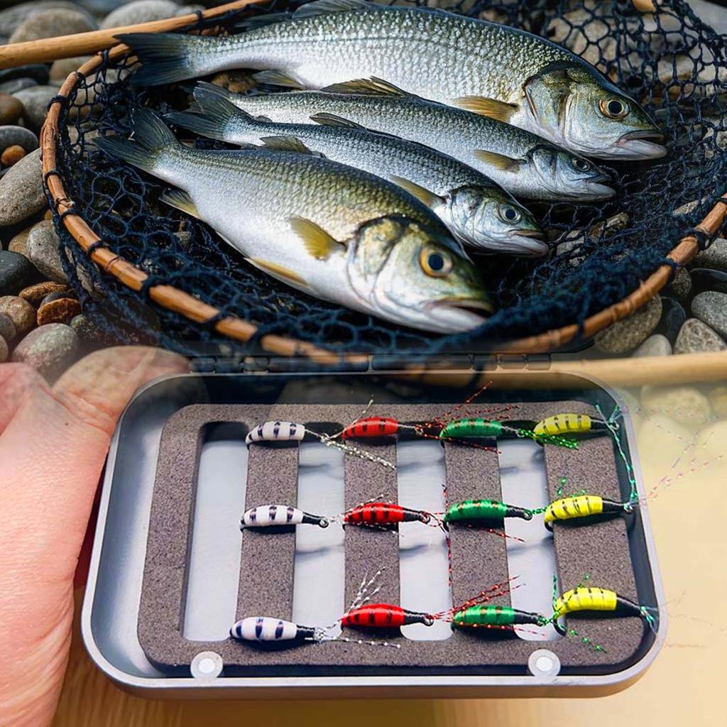 Zestaw 24 szt. Muchy do wędkarstwa muchowego Nimfy Przynęty Suche muchy Poczwarki Robaki Wielokolorowe Rozmiar przynęty #6 Na pstrąga/okonia/karpia