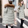 Down Jacket Women's Medium and Long New Slim-fit Fur Collar Warm Duck Down Thickened Jacket Winter