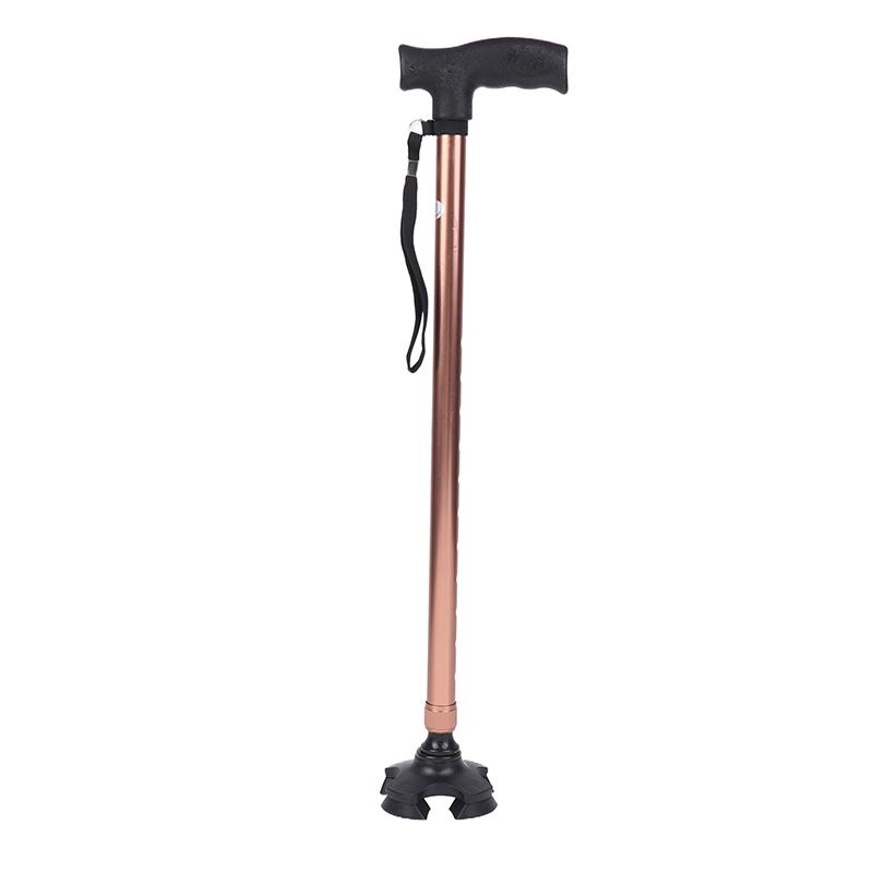 Old Man Non-Slip Walking Stick T Handle Retractable Aluminum Alloy Canes Folding Crutch Hiking Elderly Walk Trekking Pole кофейный