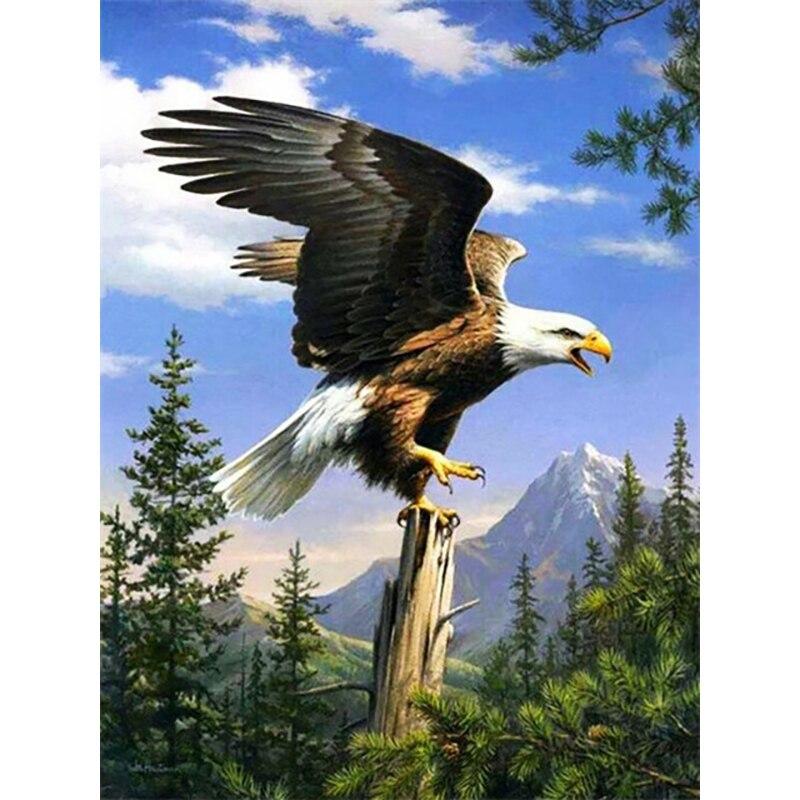 

Новый 5D DIY алмазная живопись Орел Алмазная вышивка животные вышивка крестиком полная круглая дрель ремесла домашний декор ручной подарок Full Round 40x50CM
