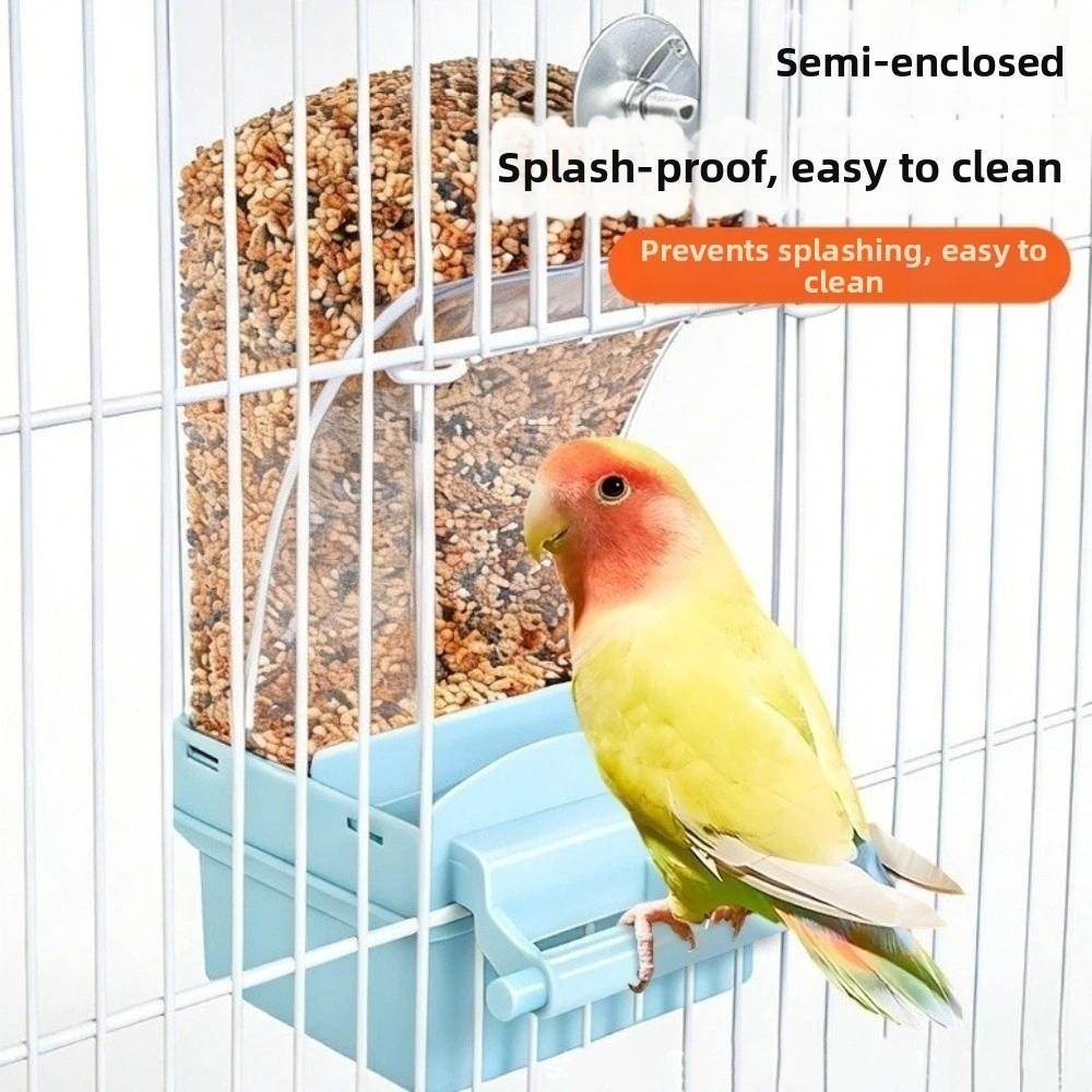 Transparent Automatic Bird Feeder Large Capacity Parrot Cage Feeder Bird Feeder Dispenser Pet Cage