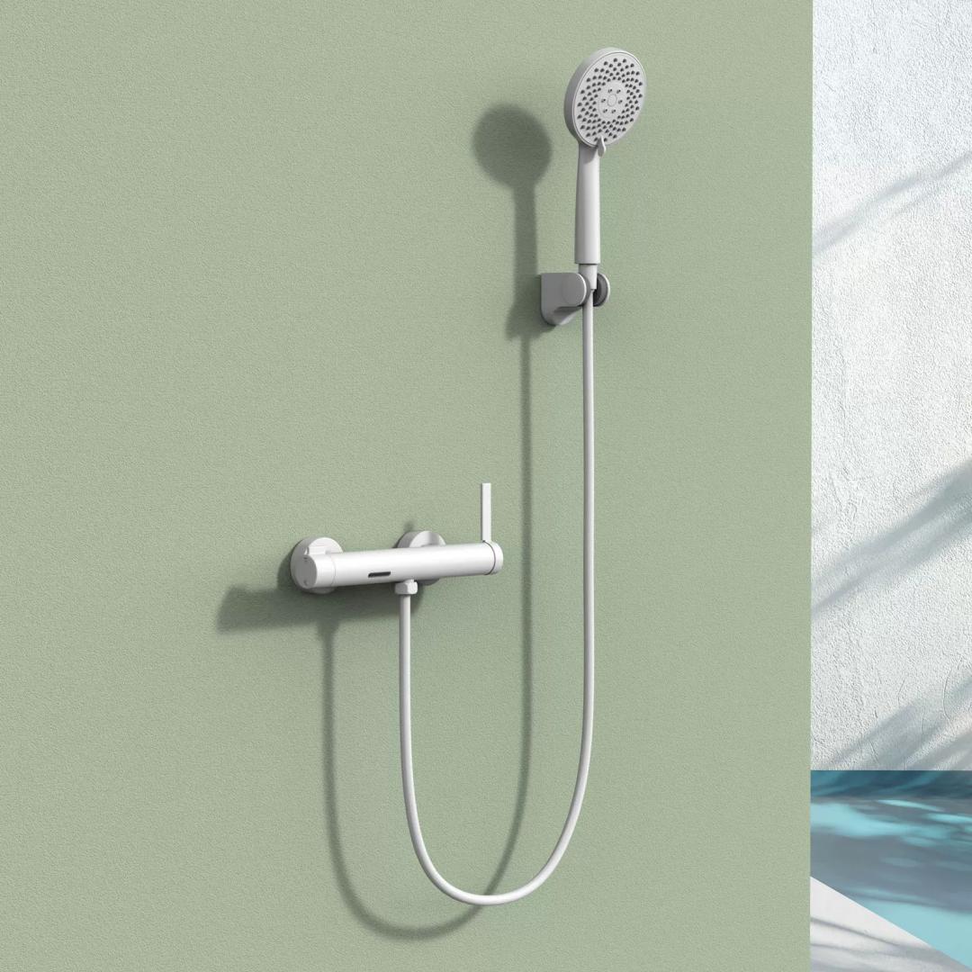 Tuqiu Black Bathroom Shower Faucet Gray Bath and Shower Faucet Set Wall Mount Brass Shower Faucet Brushed Gold Bathroom Faucet