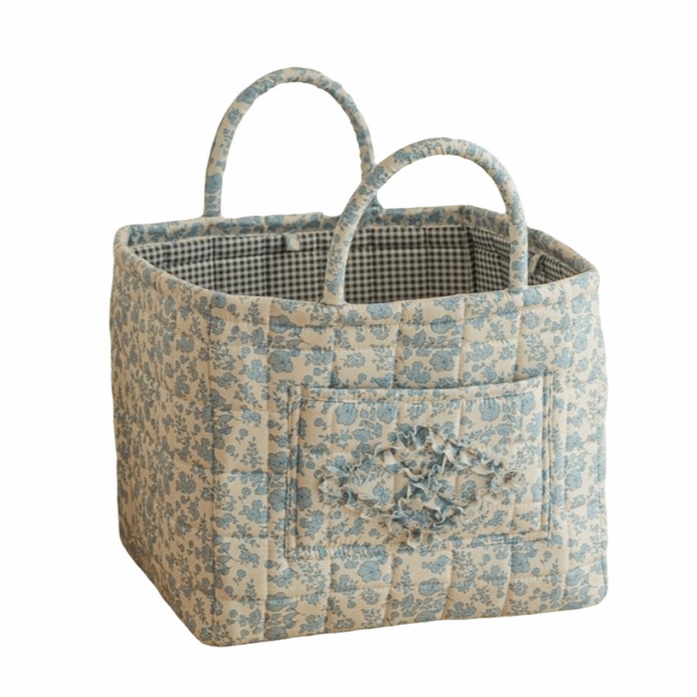 Floral Print Laundry Organizer with Side Pocket Miscellaneous Storage Basket  Shopping