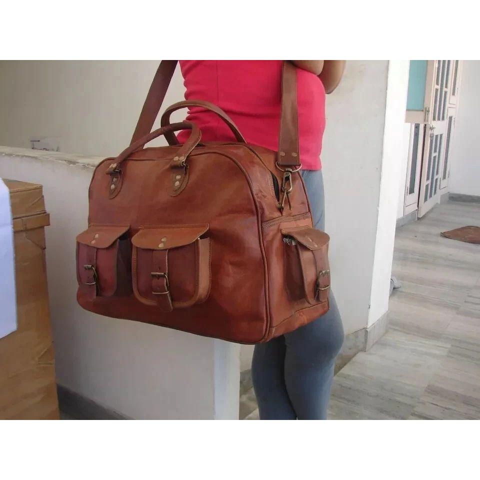 New HANDMADE LEATHER BRIEFCASE GENUINE MESSENGER BAG SHOULDER BAG