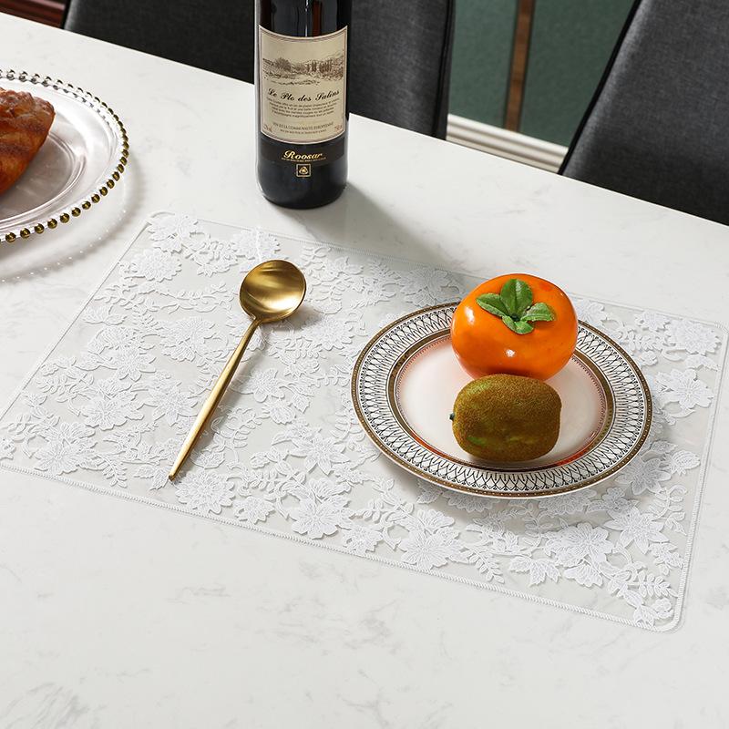 

Водонепроницаемый коврик для кухни в скандинавском стиле с имитацией кружева, мягкий, для домашнего декора, противоскользящий коврик из ПВХ для посуды, кружки, кофейной чашки, коврик для стола 45cm-30cm