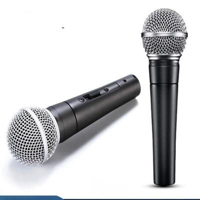 Metalowy dynamiczny mikrofon przewodowy z przełącznikiem, przewodowy mikrofon do domowego karaoke