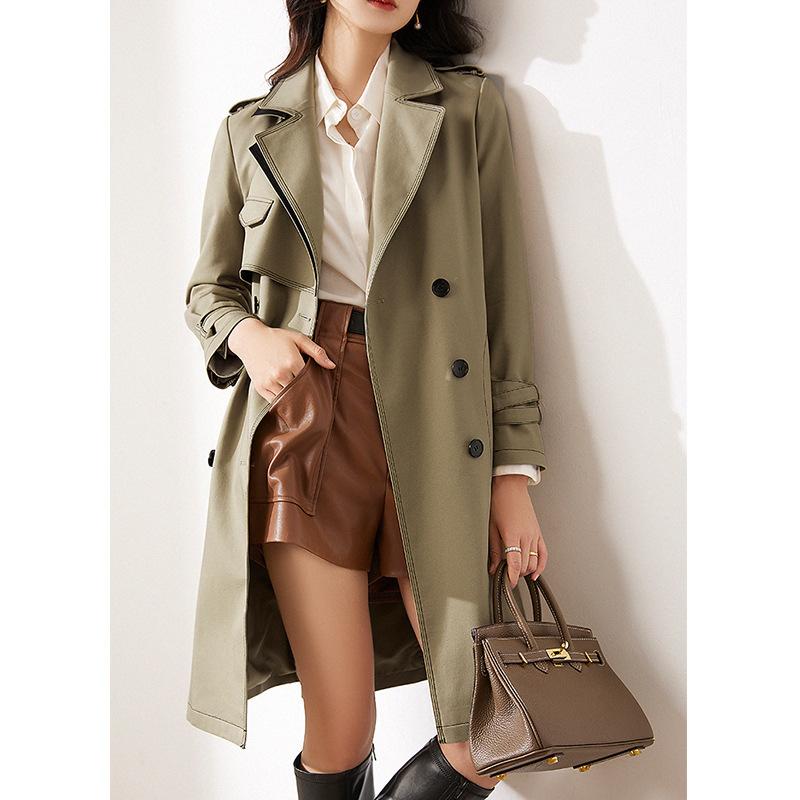 

Высококачественный тренч женский новый весенне-осенний средней длины ранней весной тонкое пальто модная женская одежда XXL светло-коричневого