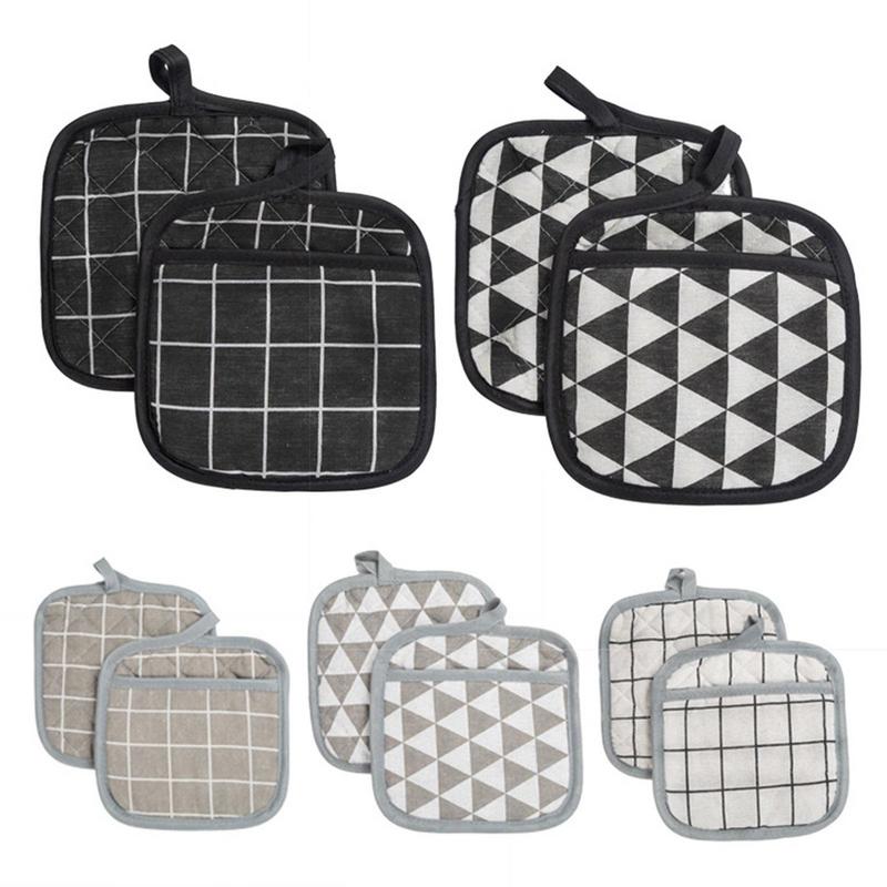 Kitchen Potholders Pad And Stove Oven Gloves Heat Resistant Thermal Anti-heat Take  Pot Cooking Baking Gloves Insulation Pad
