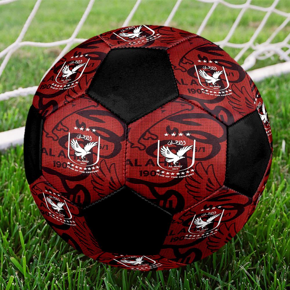 Al Ahly Indoor Soccer Ball Colorful All Ages Size 5 Machine Stitched PVC Competition Ready Durable High-Bounce