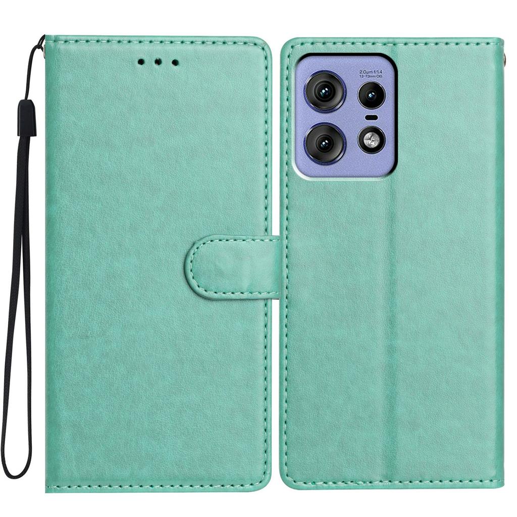 For Motorola Edge 50 Pro 5G Leather Phone Case Wallet Stand Cover with Handy Strap