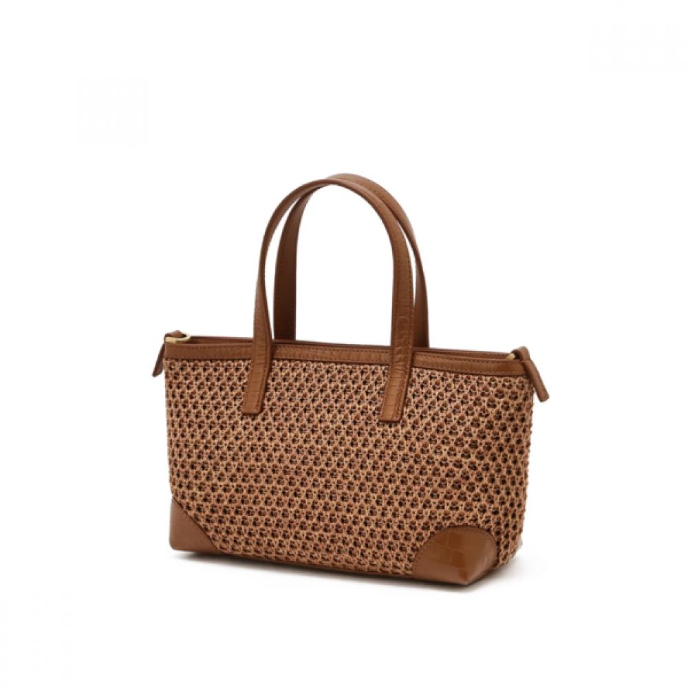Daks Brown Dd Logo Leather Tote Bag Dcba6e080w2
