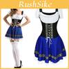 Rochie de menajeră Oktoberfest pentru femei cu dantelă decorativă în față și panglică aurită