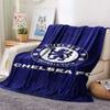 The Blues Logo Print FlAannel Blanket, High Quality Comfortable for All Seasons, Home Decor, Warmth and Comfort