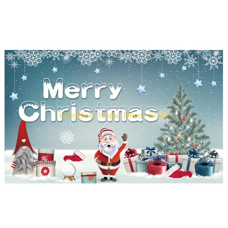 92MF 70.8x43.3Inch Christmas Scene Backdrop Polyester Cloth For Indoor Holiday Party Decorations And Photography Backgrounds