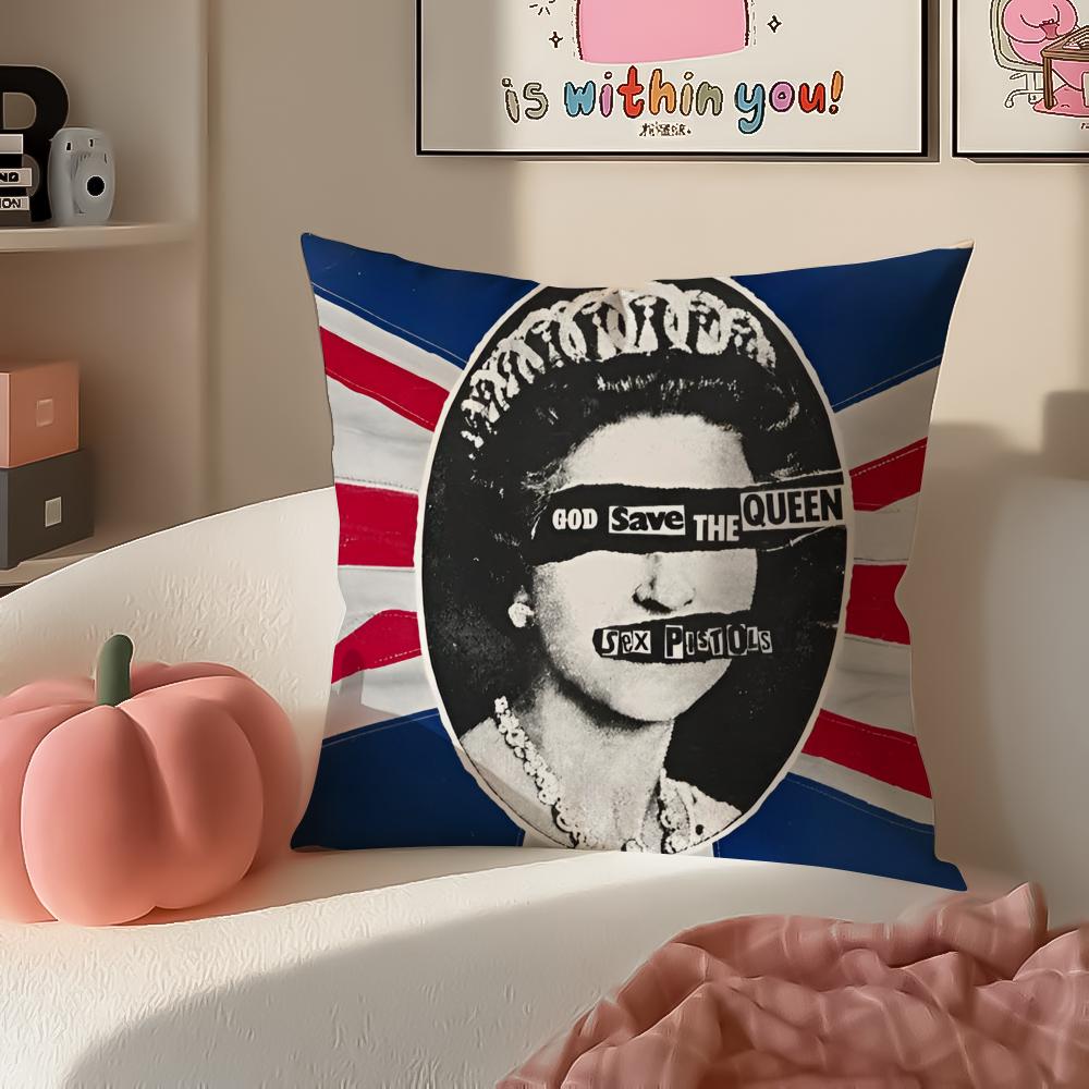 Italian Fashion Brand SSave the Queen Cushion Cover Pillowcase Short Plush Invisible zipper Room Sofa Cushion Cover