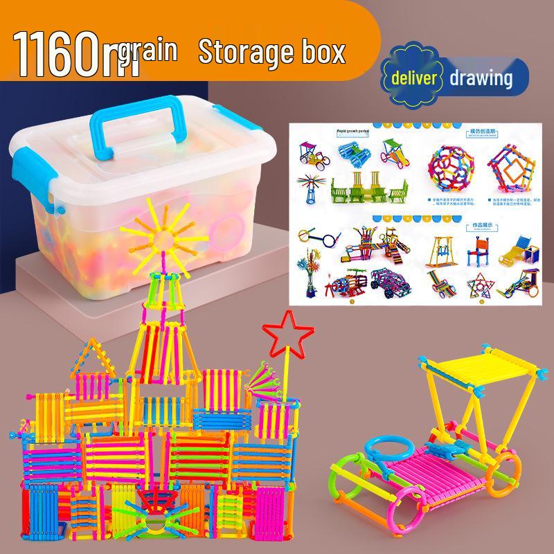 

138 деталей Умные палочки Конструктор для детского развивающего настольного вставления – Пластиковые игрушки ручной работы