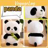 Pelúcia Fofa de Panda Animal de Pelúcia Boneca Broto de Bambu Flor Urso Presente Para Meninas e Crianças