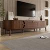 Modern TV Stand made of Solid Wood with Drawers, Classic Rounded Corners, Sturdy Wooden Legs, TV Stand with Storage Space for the Living Room.