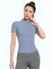 2026 Breathable Short Sleeve Yoga Shirt with Stand Collar, Zipper & Quick Dry for Gym, Running, Sports & Outdoor Activities