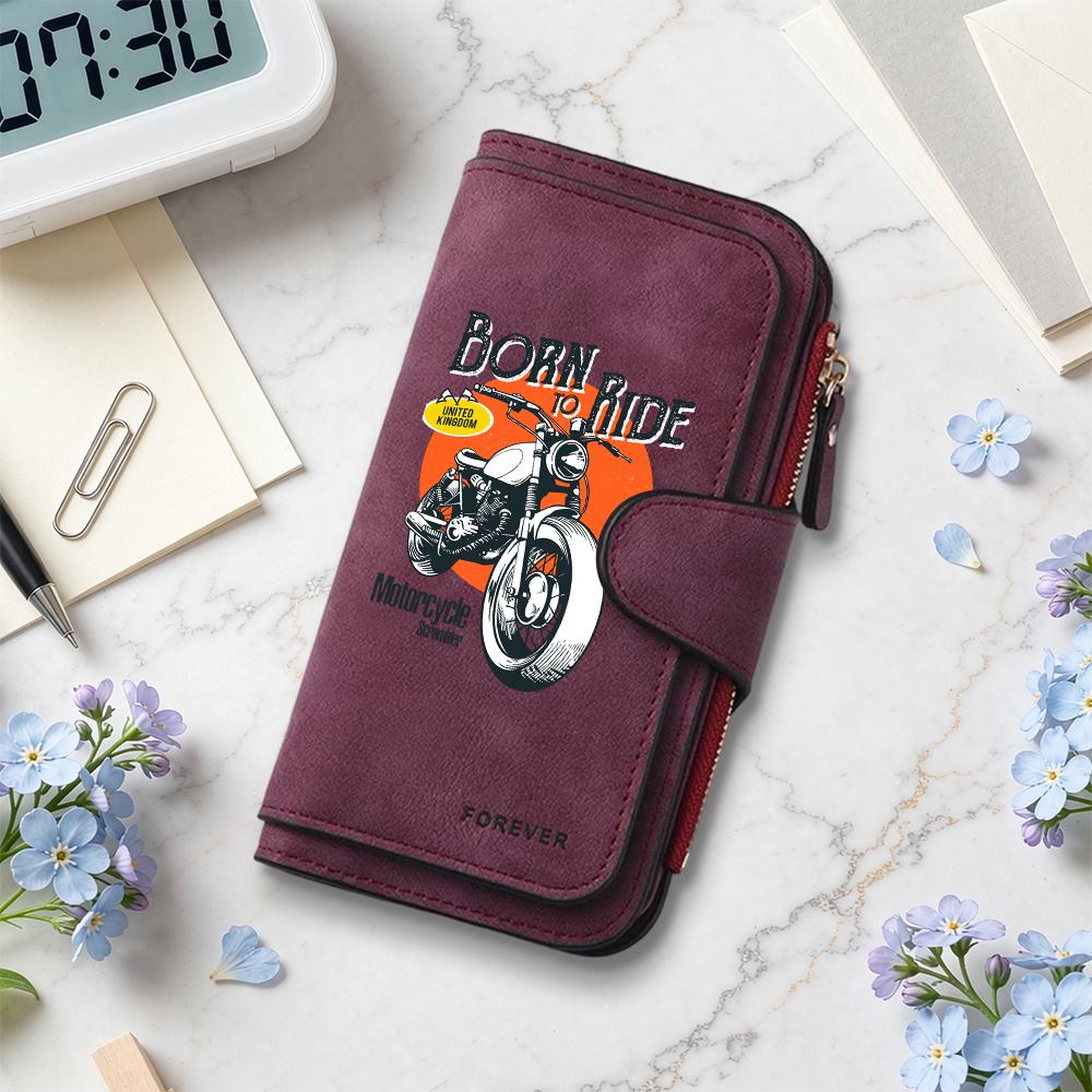 Vintage Men Biker Pattern Wallet Multi Card Long Purse