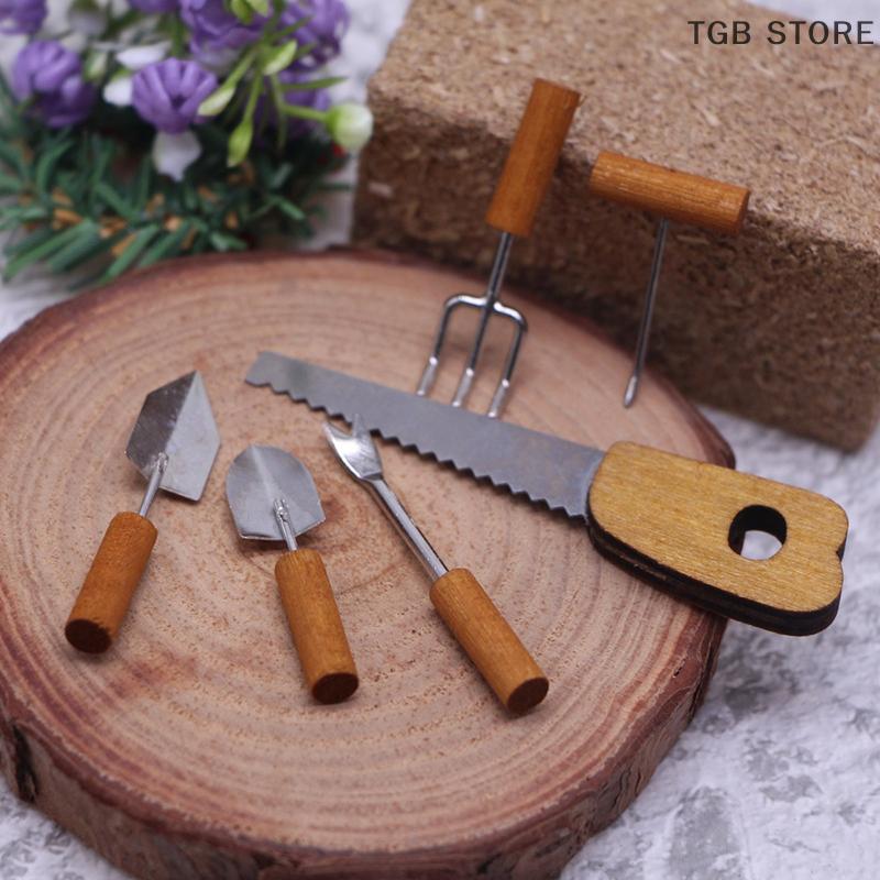 6PCS 1:12 Simulation Gardening Multi Tool Miniature Dollhouse Kids Cleaning Toys Mini Farming Tools Set