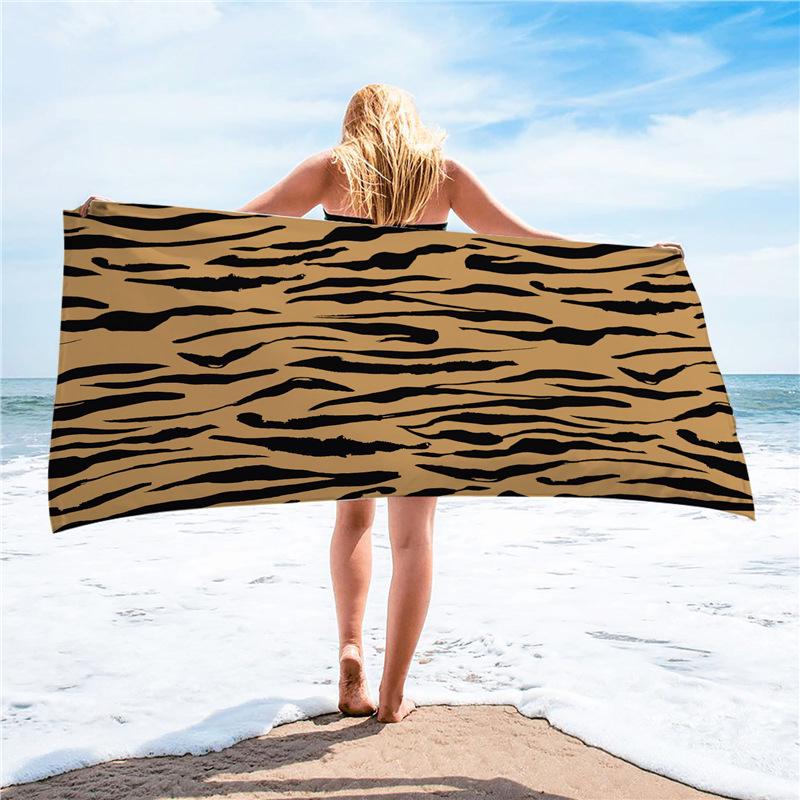 Summer Tropical Ultra-fine Fiber Beach Towel with Sun Protection