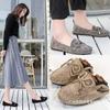 Weichsohlenschuhe Damen Frühling und Herbst Mützen-Schuhe Damen flache Sohle Einzel-Schuhe Mutter-Schuhe faule Loafer