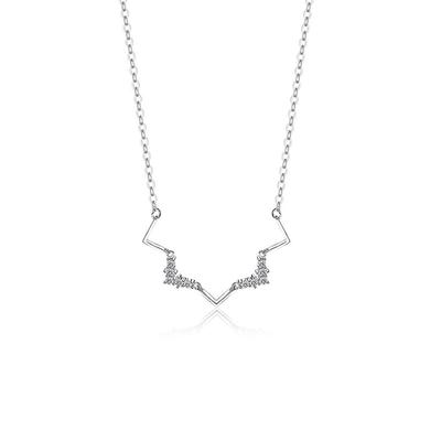 Cubic Sterling Silver Day Birthday Anniversary Office Made of Sterling Silver [MIKAMU] Women's Necklace, Fashionable, Zirconia, 925, Valentine's Gift,